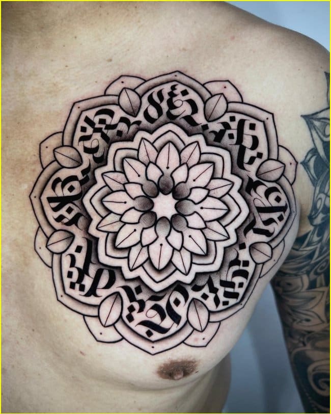 mandala tattoos chest
