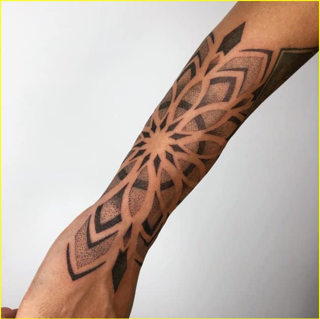mandala tattoos on forearm