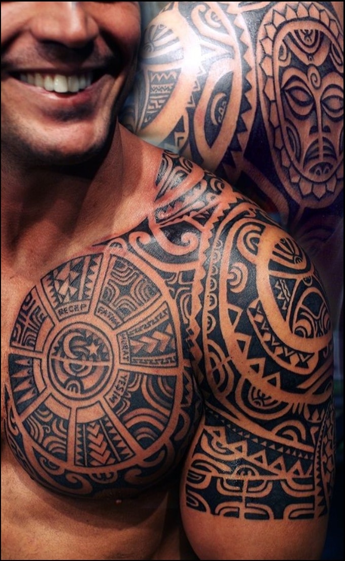 dwayne the rock johnson maori chest tattoos