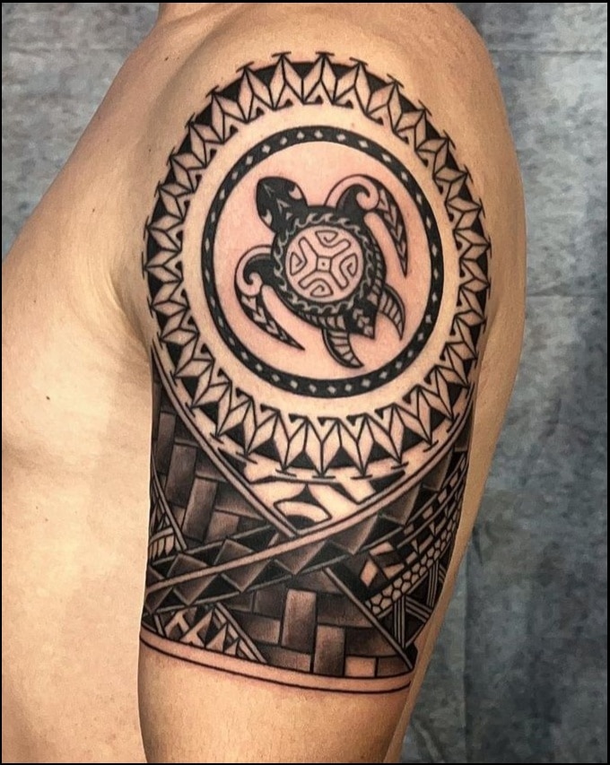 koru honu maori tattoo design