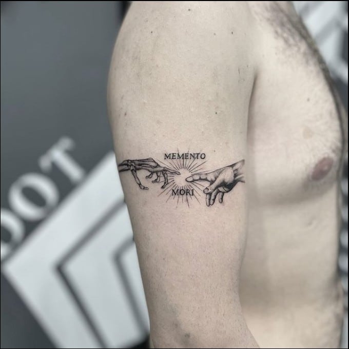 memento mori script tattoo 