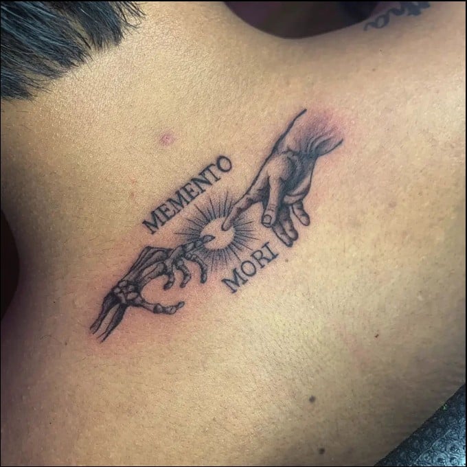 memento mori back tattoo 