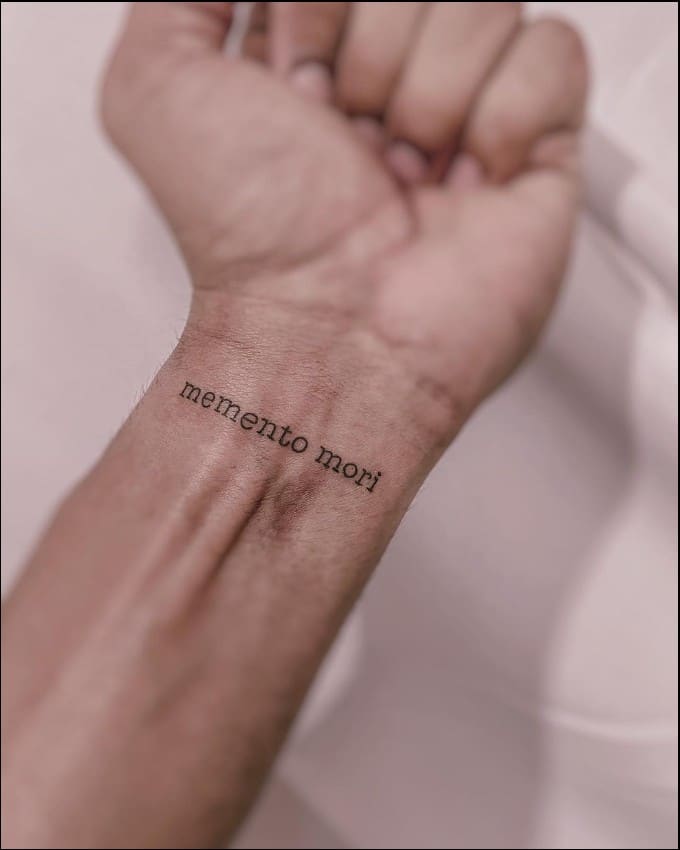 memento mori wrist tattoo 