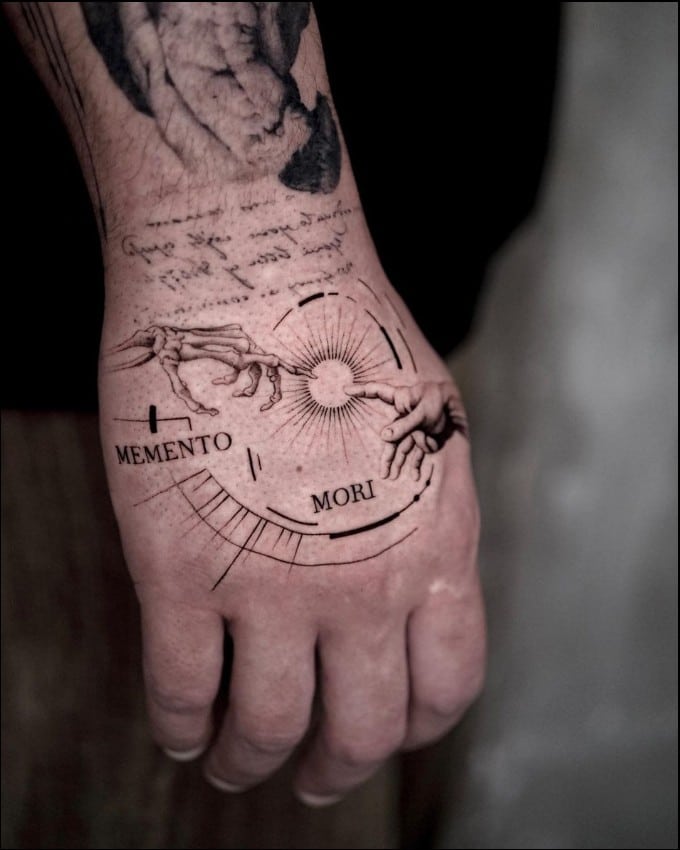 minimalist memento mori tattoo