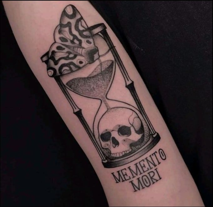 memento mori moth tattoo