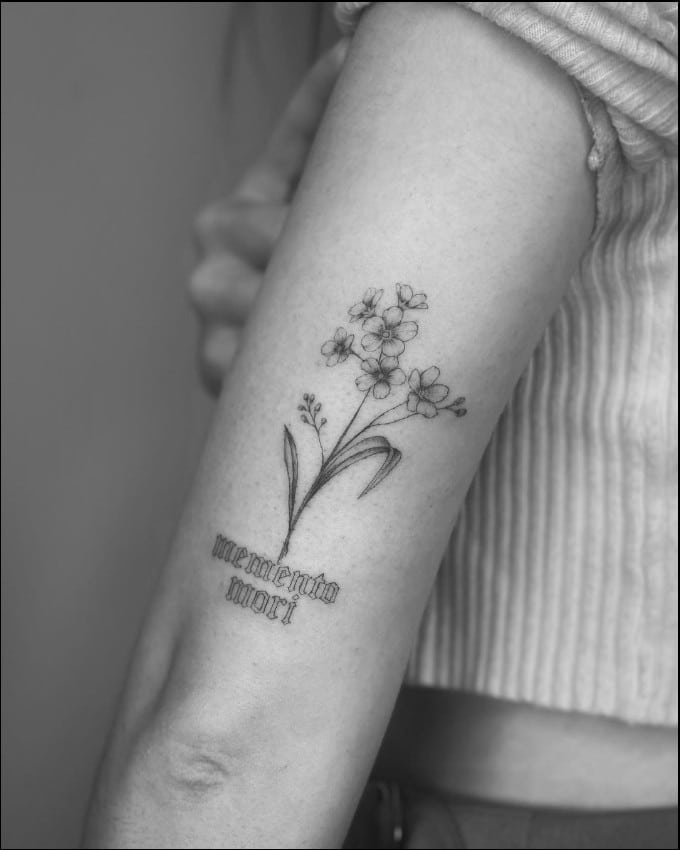 memento mori tattoo flower