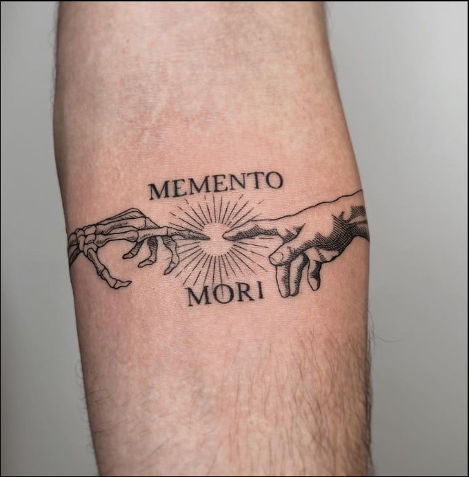 memento mori arm tattoos