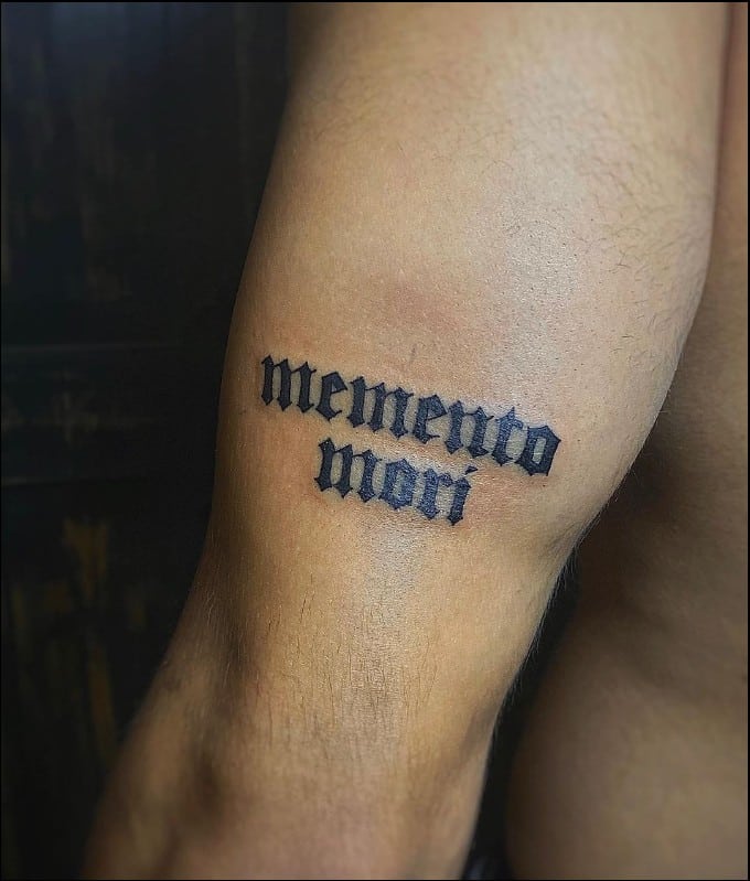 memento mori tattoo writing