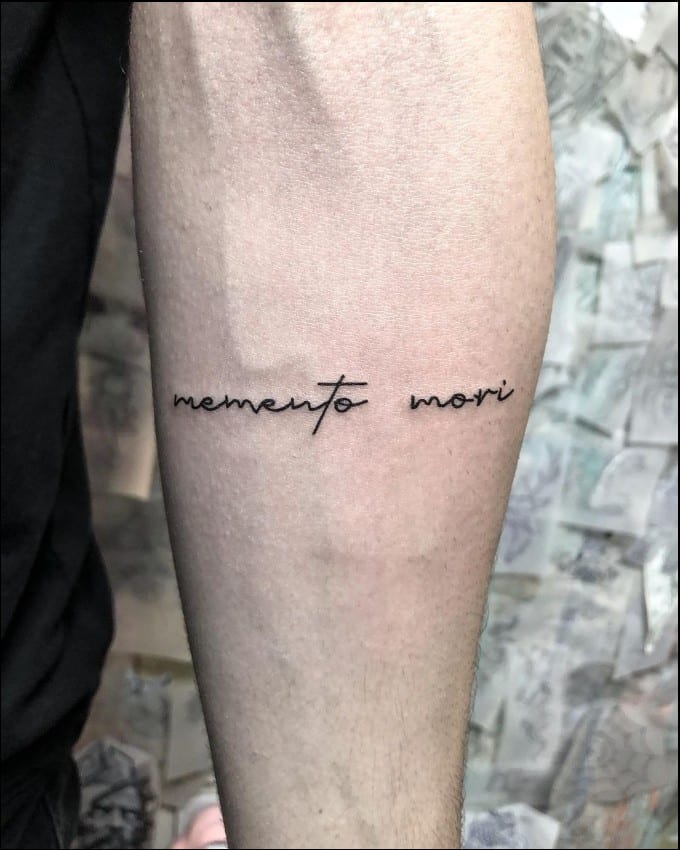 memento mori word tattoo 