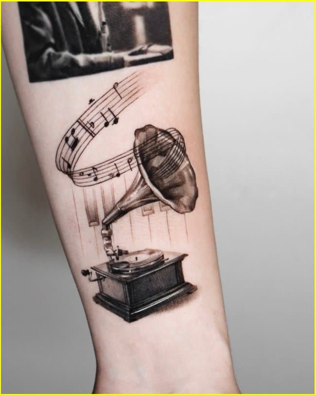 best gramophone tattoos