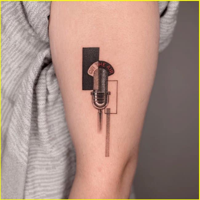 modern microphone tattoos