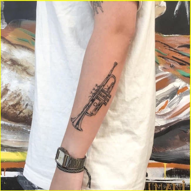 best trumpet tattoo designs for arms