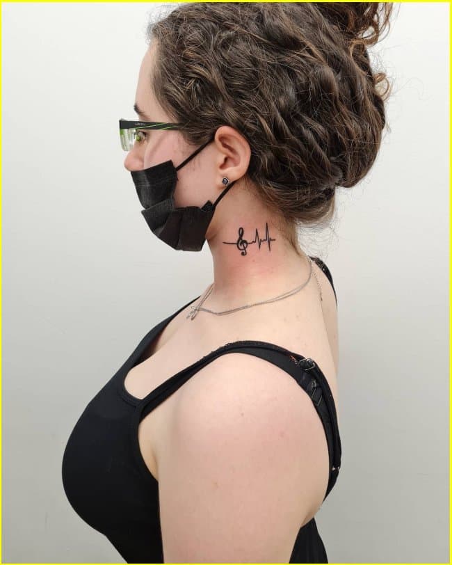 music neck tattoos for women