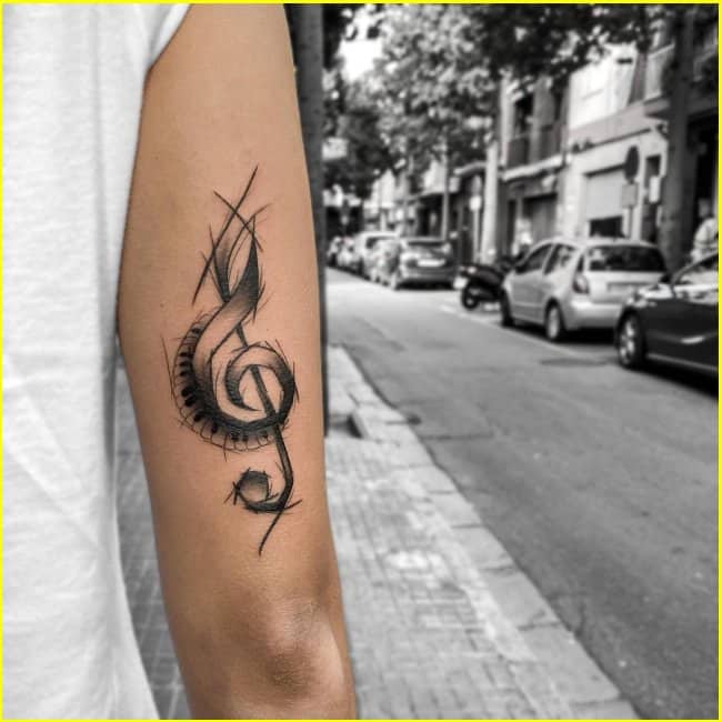 music note tattoo