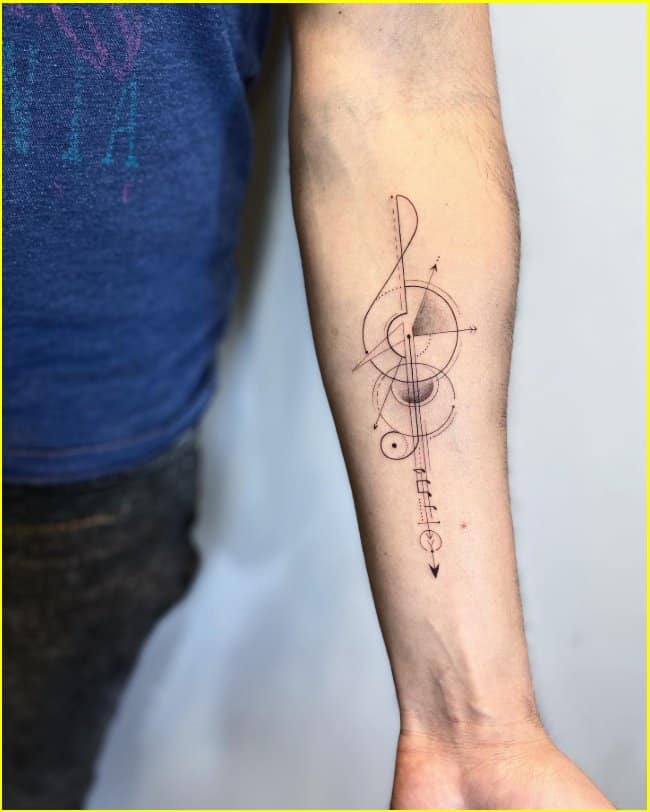 music tattoo for forearms