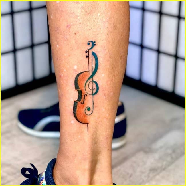 guitar tattoos for legs