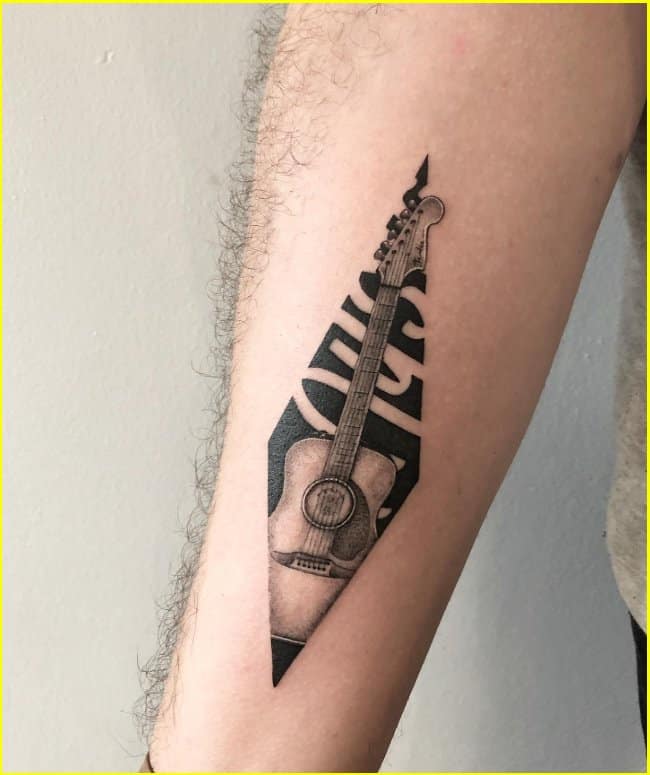 music guitar tattoos