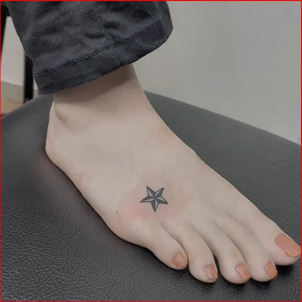 tiny nautical star tattoos for feet
