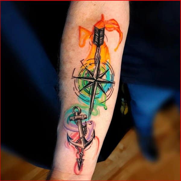 watercolor nautical star tattoos