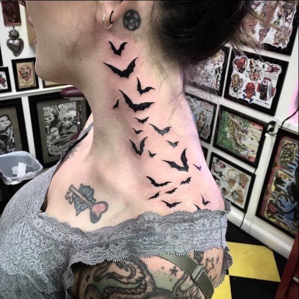 three butterfly tattoo neck｜TikTok Search