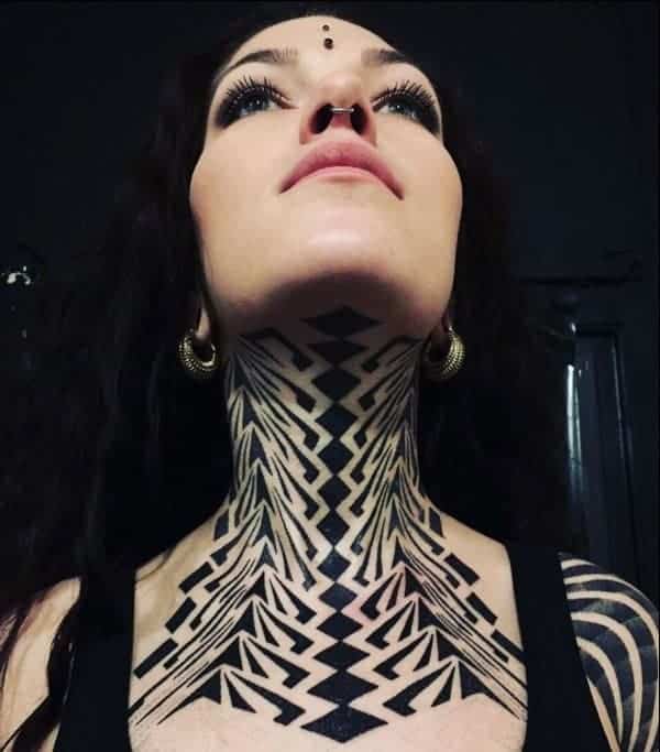 tribal neck tattoos
