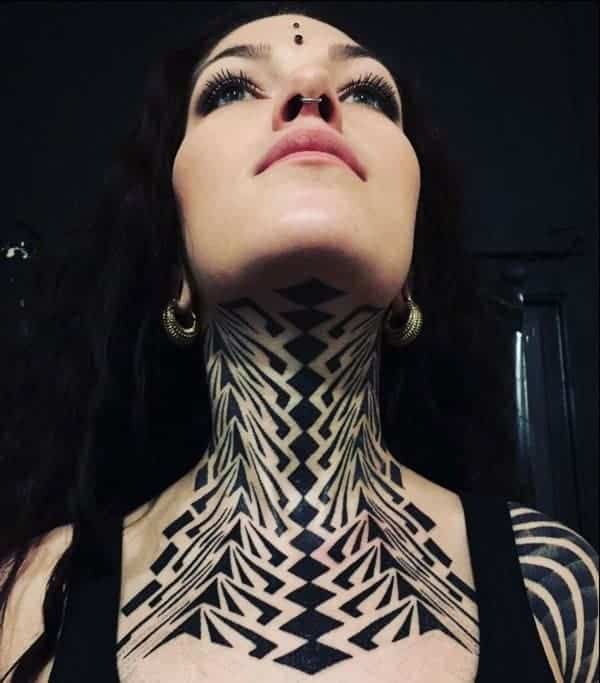 Woman Lips On Neck Tattoo - tattoo design