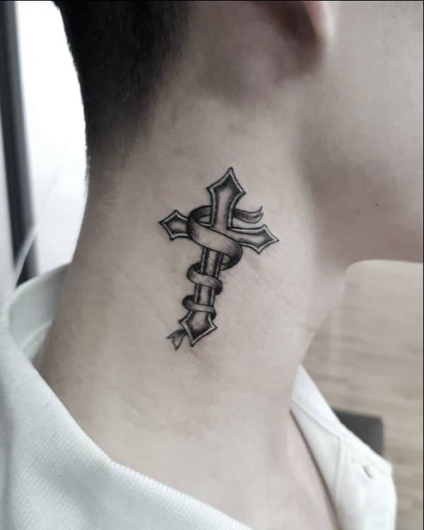 cross neck tattoos