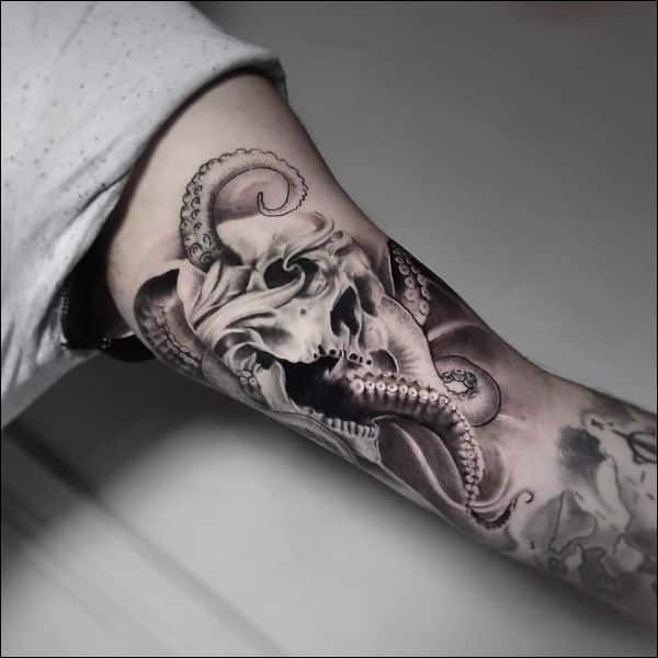 Skull and Octopus tattoo by CazRenko  Fur Affinity dot net