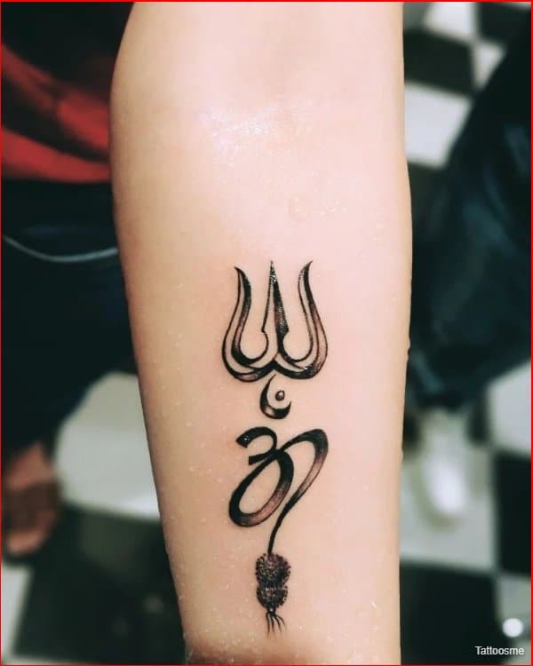 Black Little Trishul With Om Tattoo On Man Both Hand By Javagreeen