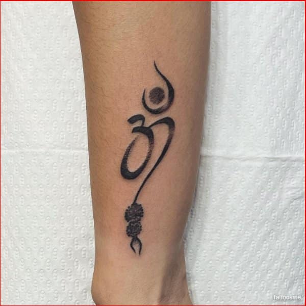 om tattoo design with rudraksha