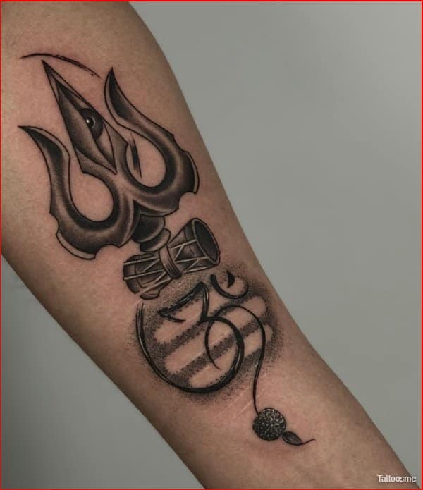 om tattoo design with trishula