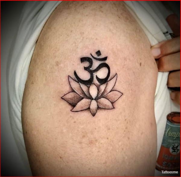 om tattoo designs with lotus flower