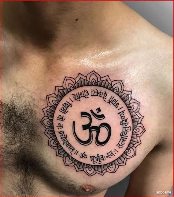 om tattoo designs for chest
