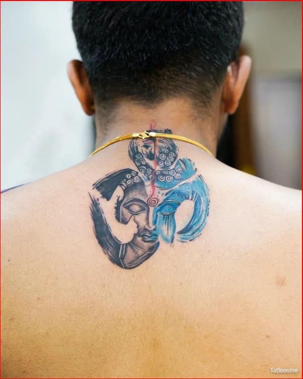 buddha om tattoo on back