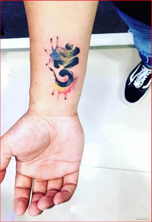 Trishul Om Tattoo done at Best Tattoo Studio in South Mumbai  Ace Tattooz