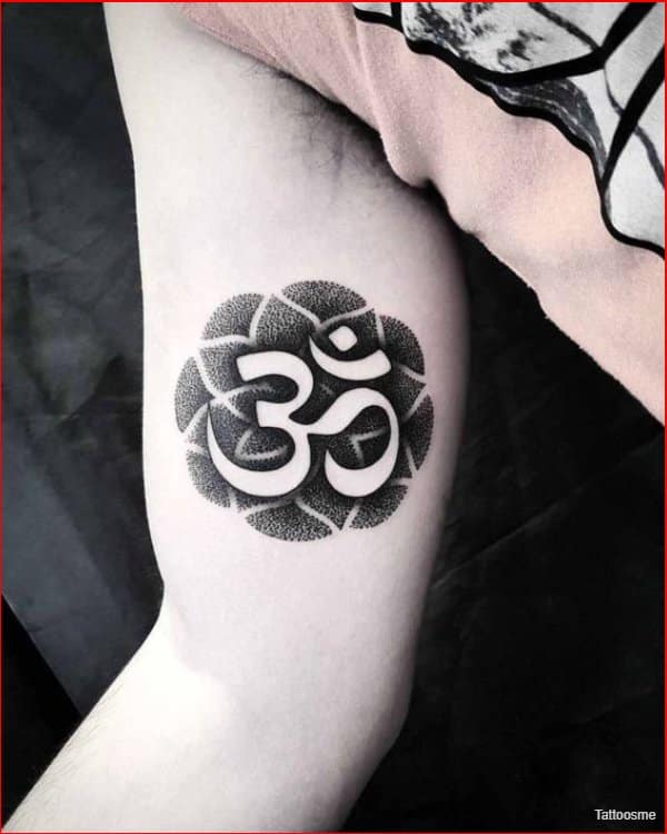 om tattoo on hand for men