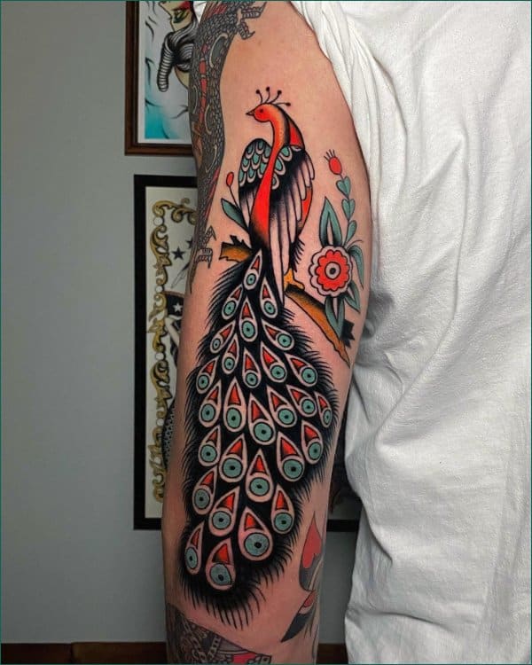 best abstract peacock tattoos