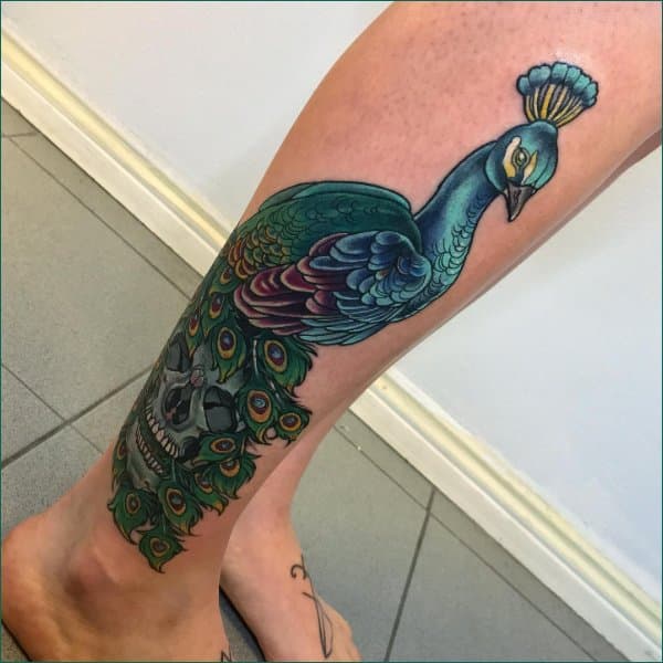 peacock tattoo traditional