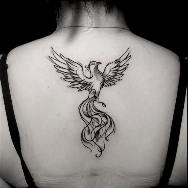 Girl phoenix tattoo
