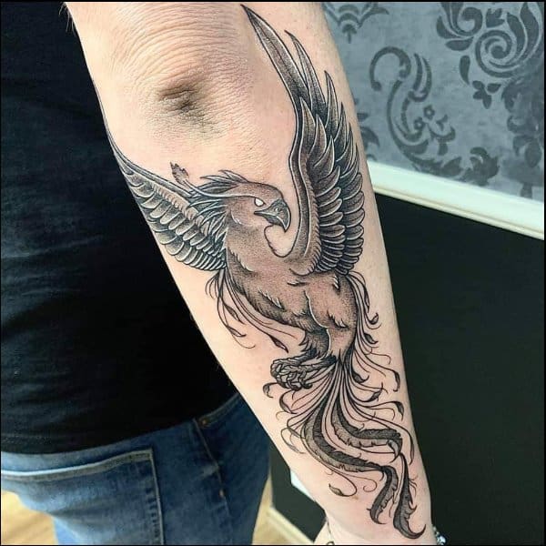 Phoenix Bird Tattoo Design  Easy Bird Tattoos  Easy Tattoos  Crayon