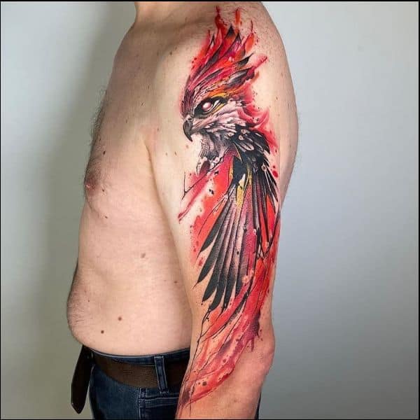 watercolor phoenix tattoo