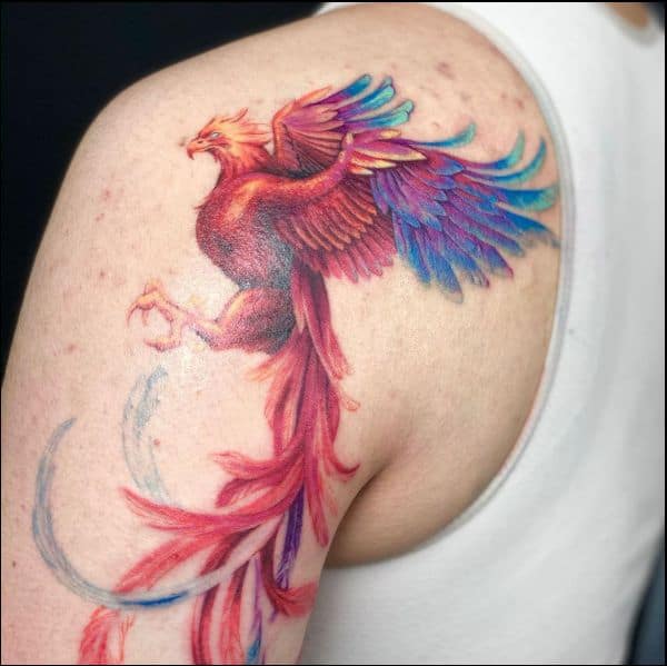 phoenix back tattoos