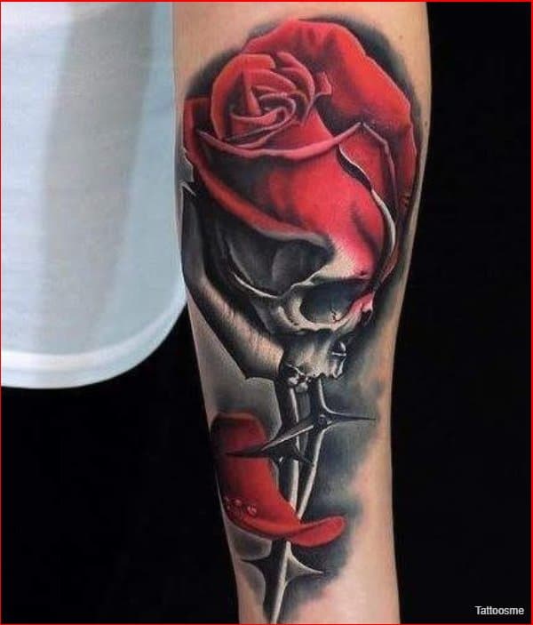 30 Skull And Flowers Tattoo Ideas For The Bold  Psycho Tats