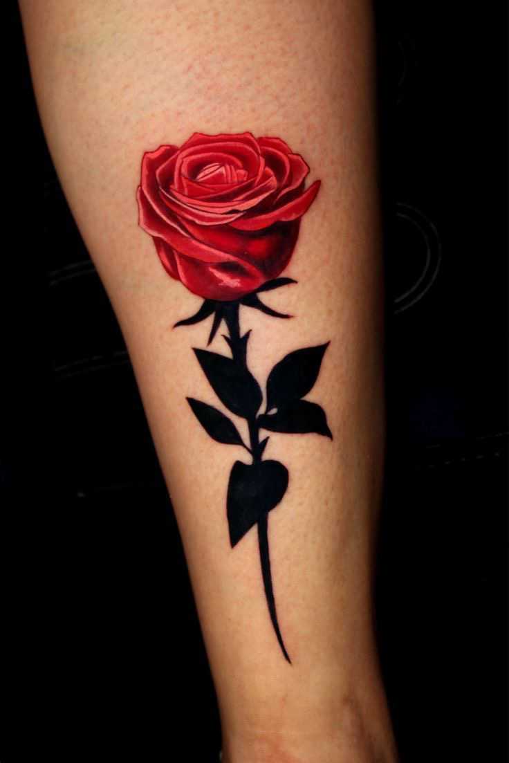 dark red rose tattoos