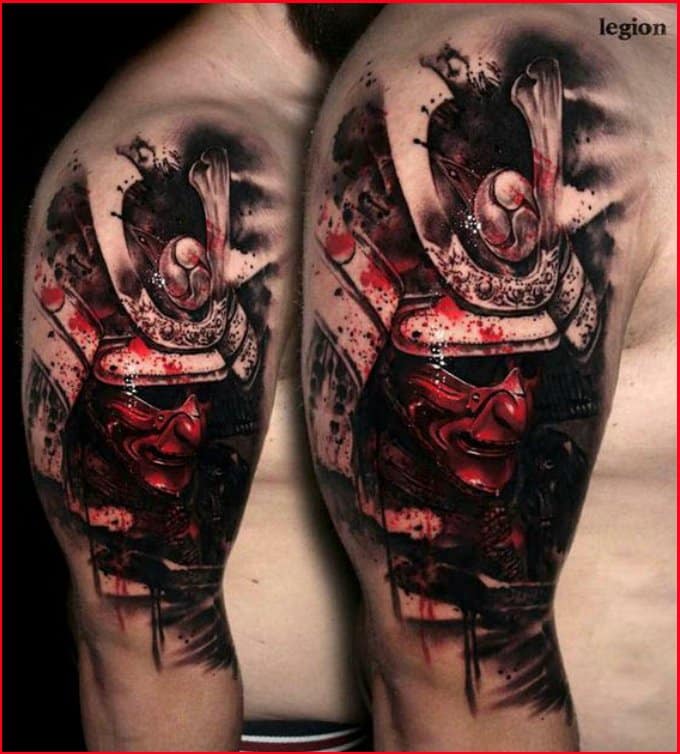 My Samurai themed sleeve tattoo, work in progress, PART 1. Even when the  swords broken , we keep pushing ,the entire sleeve is going to have more  elements, and each one of
