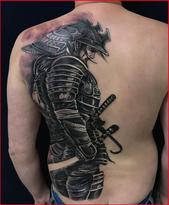 full back samurai tattoos