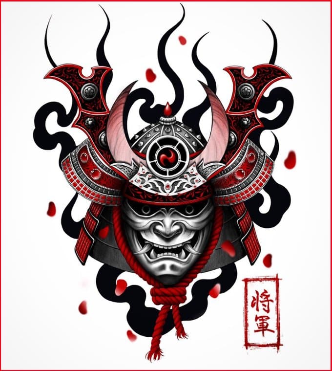 samurai head tattoos ideas