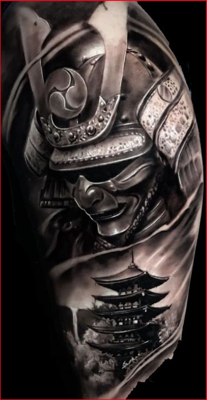tatuajes de samurai sombreado