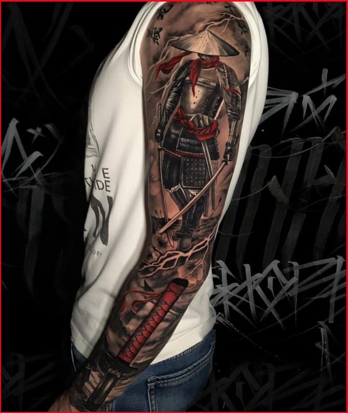 samurai tattoo full arm