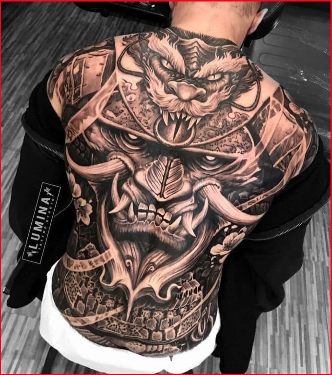 full back samurai tattoos